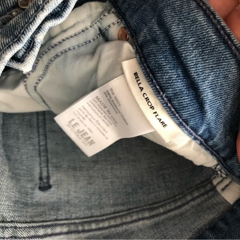 Le Jean Bella Cropped Flare Jeans - Beach House - Size 27 - Picture 5 of 6